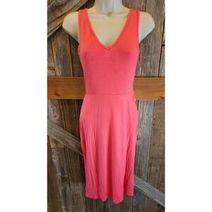 NWT BCBG Paris hot pink cotton casual summer beach open back dress XS cute